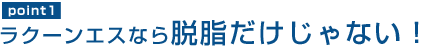 point1 ラクーンエスなら脱脂だけじゃない